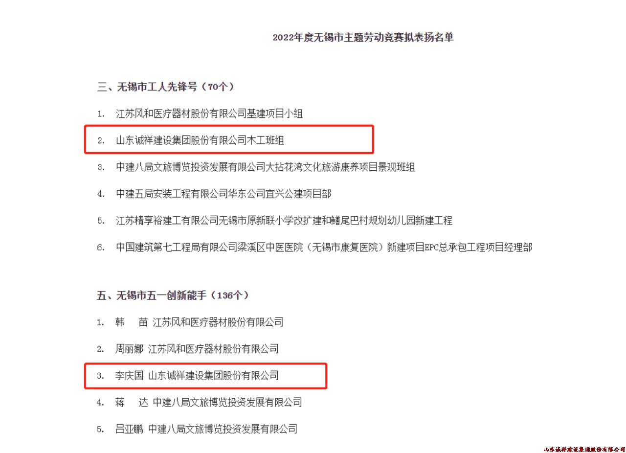 祝贺钢构公司获得无锡市五一劳动模范